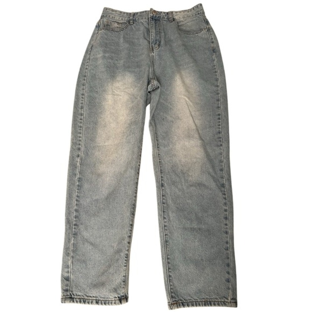 SHEIN Light Wash High Waisted Straight Leg Mom Jeans Women Size 8/10 L Blue‎